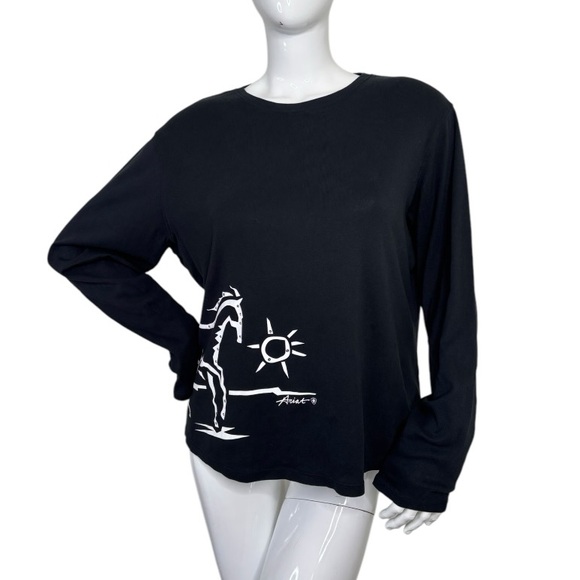 ARIAT horse gem long sleeved blouse shirt bedazzled rhinestone detail cowgirl 2X - Picture 14 of 14